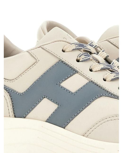 Hogan White Hi-Fi Leather Sneakers