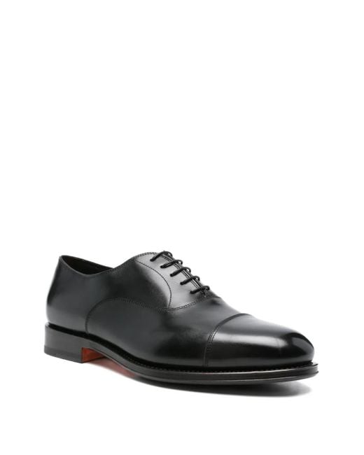 Santoni Cap Toe Lace Up Shoe, Men’s Size 8 Easy Lace-Up Oxford in Dark Brown | Santoni main image 3