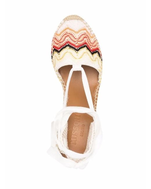 Missoni Natural Signature-Zigzag Wedge Espadrilles