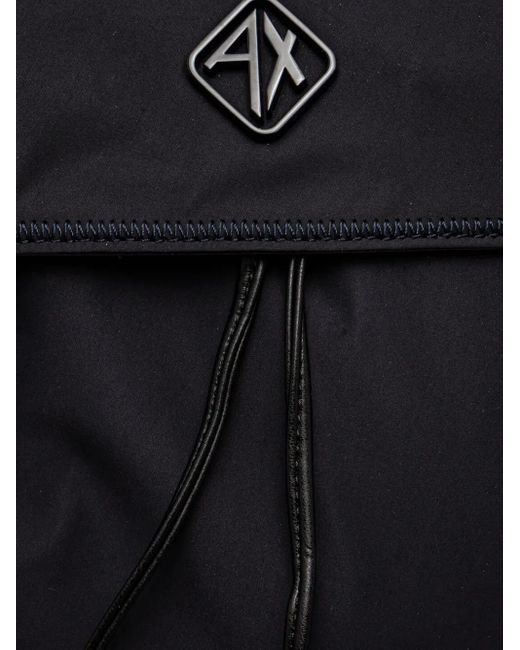 メンズ ARMANI EXCHANGE ドローストリング バックパック Black