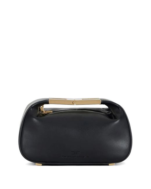 Elisabetta Franchi Black Jewel-Handle Tote Bag