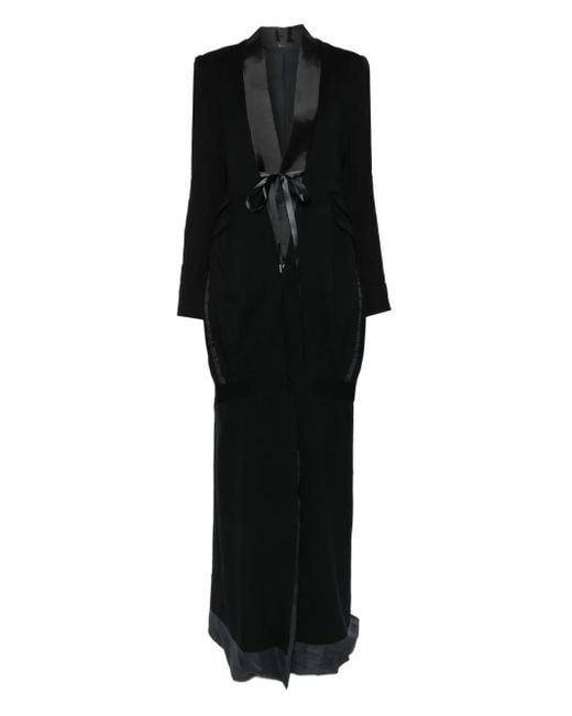 Marc Le Bihan サテンラペル シングルコート Black