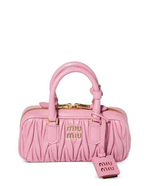 Miu Miu Pink Arcadie Matelassé Nappa Leather Mini-Bag