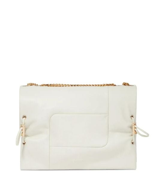 Lancel Natural Chain Strap Shoulder Bag