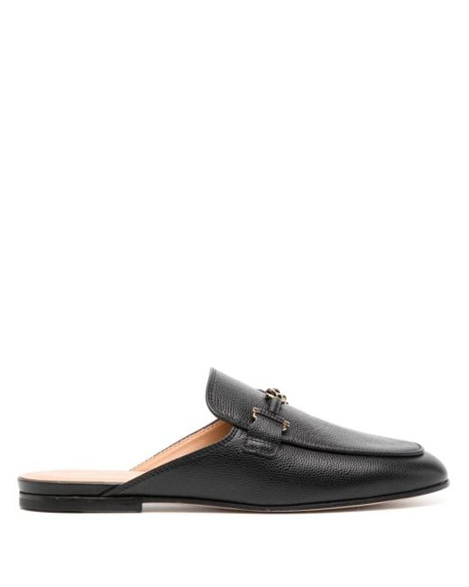 Tod's Black Chain-link Leather Mules