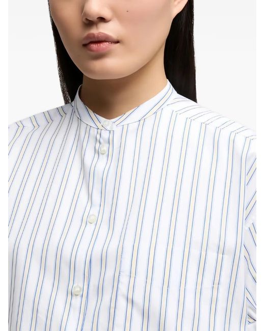Aspesi White Striped Short Sleeves Shirt