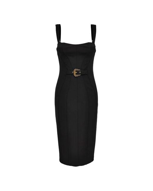 Versace Jeans Couture Black Buckle-Detail Dress