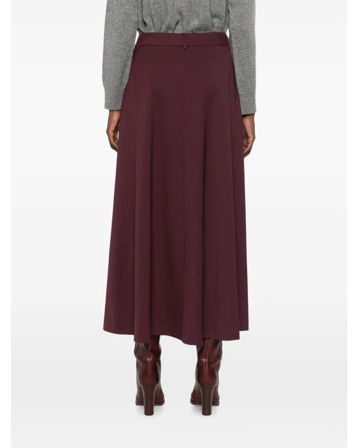 Peserico Purple Belt-Loops Midi A-Line Skirt