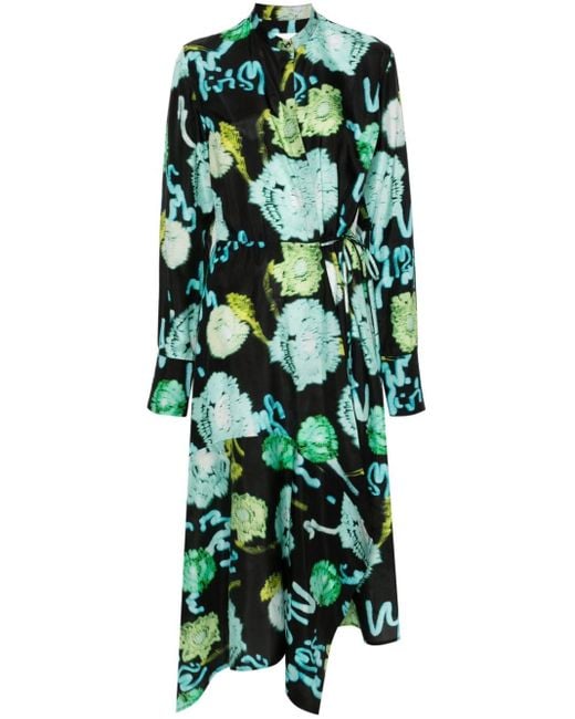 Christian Wijnants Maxi-jurk Met Abstracte Print in het Green