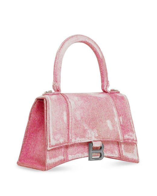 Balenciaga Pink XS Hourglass Handtasche