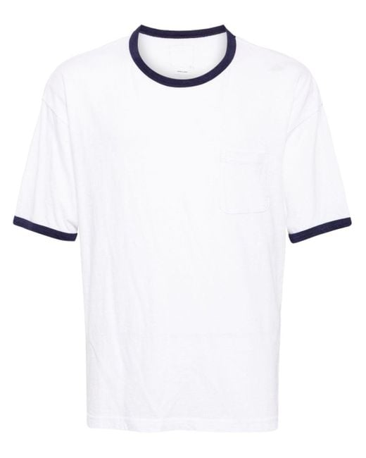 Camiseta con ribete en contraste Visvim de hombre de color White