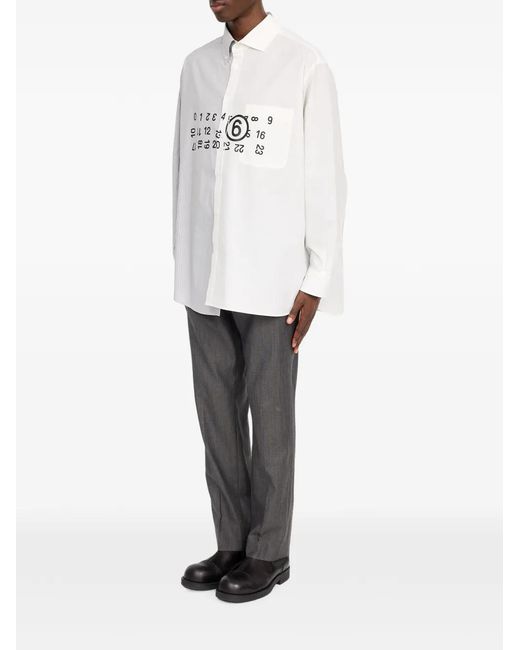 MM6 by Maison Margiela White Cotton Poplin Shirt for men