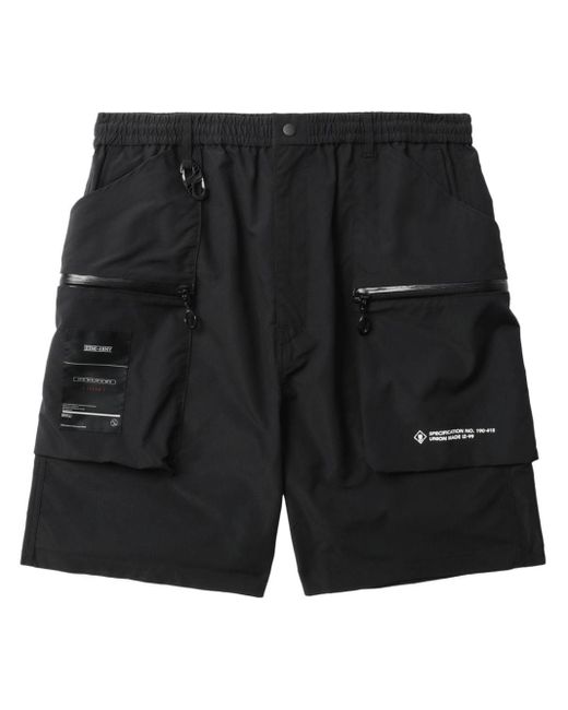 Izzue Black Mid-rise Cargo Shorts for men