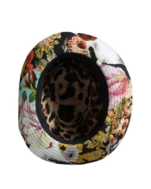 Dolce & Gabbana Black Patchwork Wide-Brim Fedora