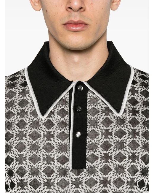 Amiri Black Ma Quad Polo Shirt for men