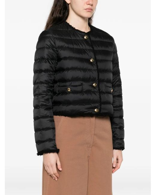 Moncler Black Fleurs Short Down Jacket