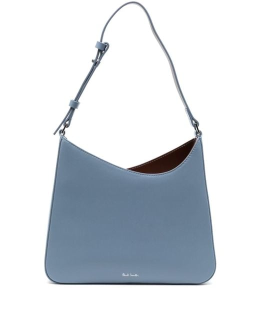 Paul Smith Blue Asymmetric-edge Leather Shoulder Bag