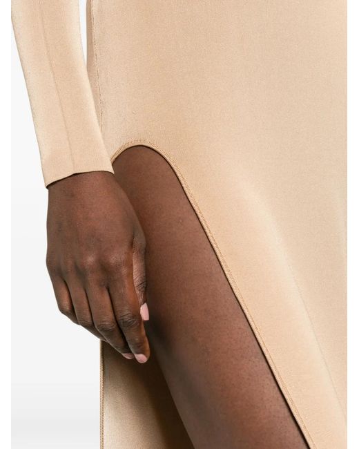 Tom Ford White Long-Sleeve Side-Slit Gown