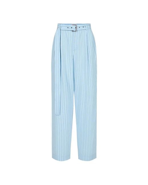 Iceberg Blue Pinstripe Belted Trousers