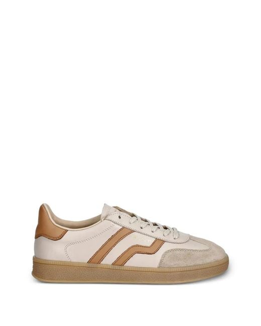 Gant White Cuzima Side-Stripe Sneakers