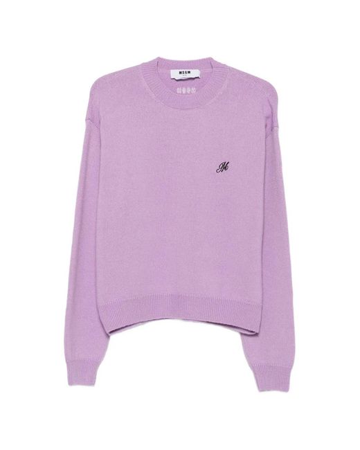 Sweat À Logo Brodé MSGM pour homme en coloris Purple