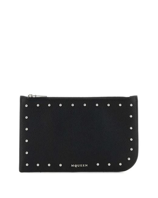 McQueen Black Leather Wallet for men