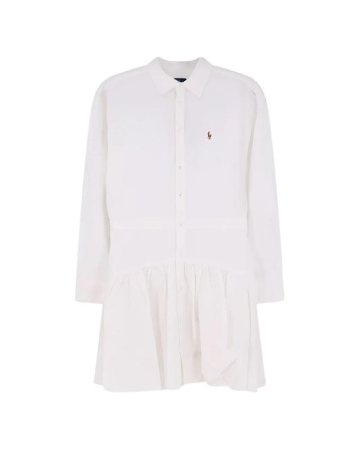 Polo Ralph Lauren White Ruffled Mini Dress