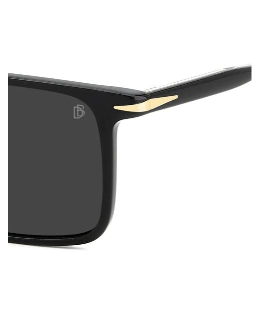 David Beckham Black Rectangle-Frame Sunglasses for men