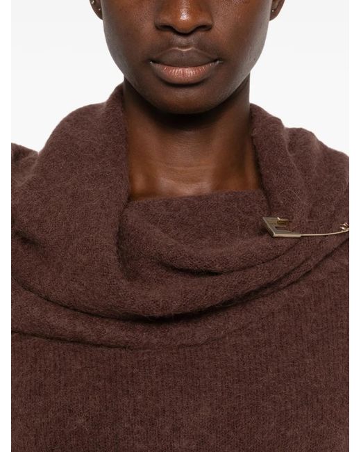 SIMONA CORSELLINI Brown Safety-Pin Sweater
