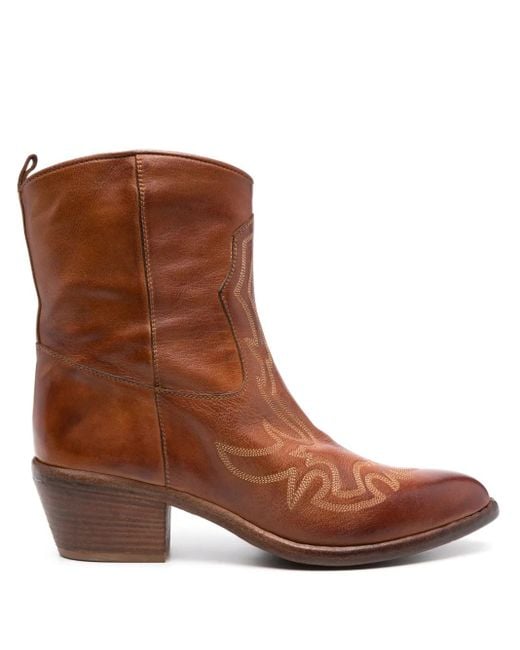 Sartore Brown Leather Cowboy Boots