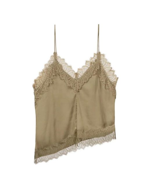 Luisa Cerano Natural Lace-Trim Top