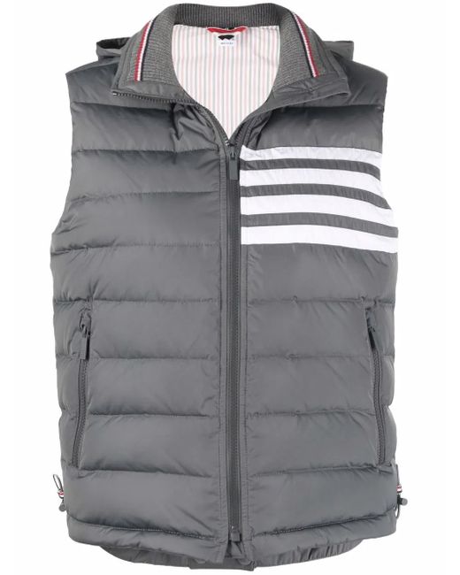 Thom Browne Gray 4-Bar Stripe Down-Filled Padded Vest