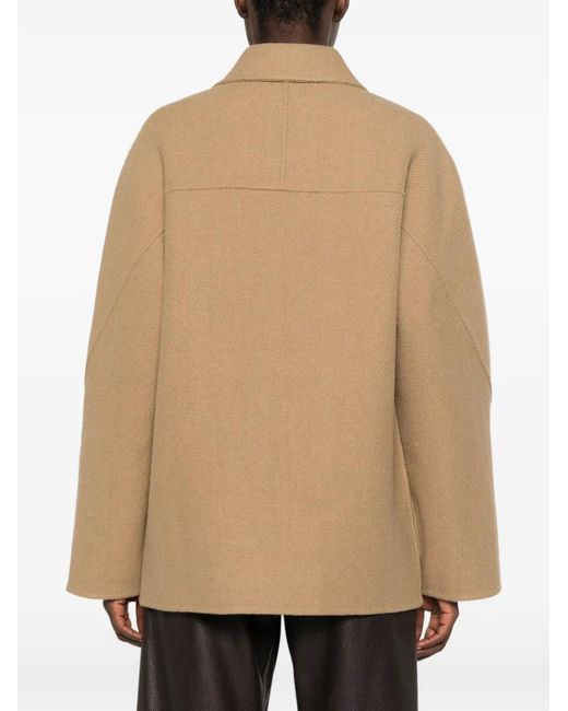 LAMRONS Natural Toggle-Fastening Coat