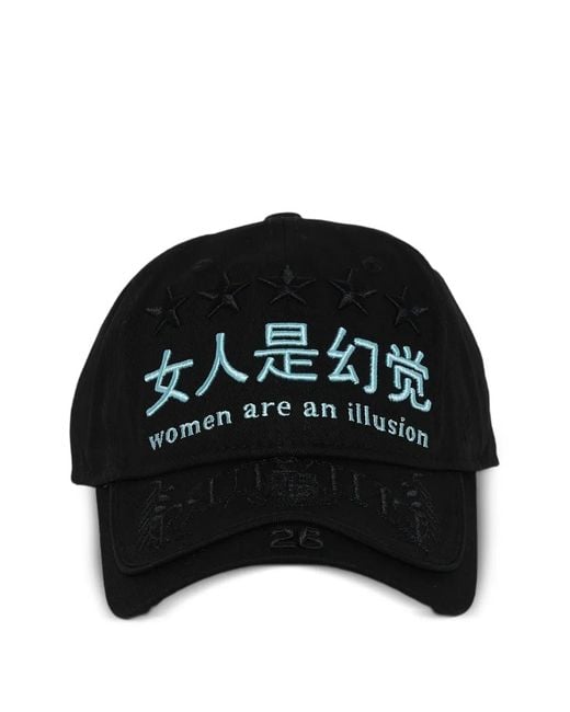 PRAYING Black Embroidered Star Baseball Cap for men
