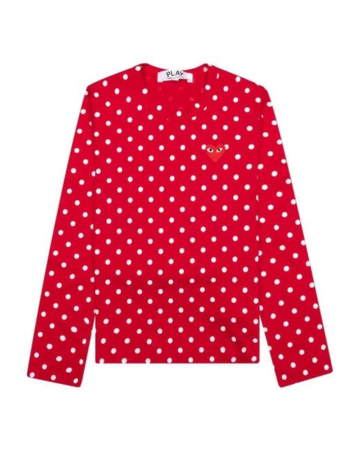 COMME DES GARÇONS PLAY Red Polka-Dot Heart-Logo T-Shirt