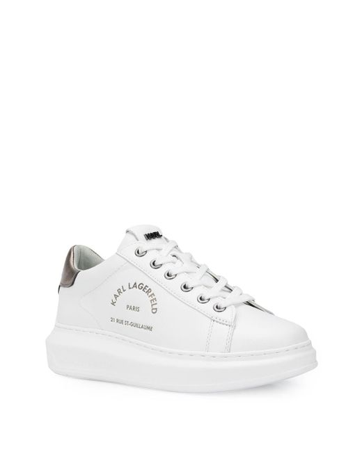 Karl Lagerfeld Leather Kapri Logo Low-top Sneakers in White - Lyst