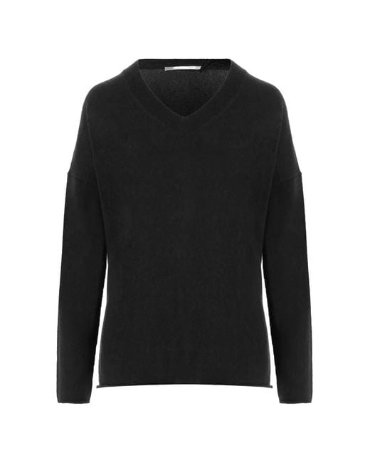 Allude Black V-Neck Long-Sleeve Sweater
