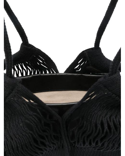 Hereu Black Maria Netted Tote Bag