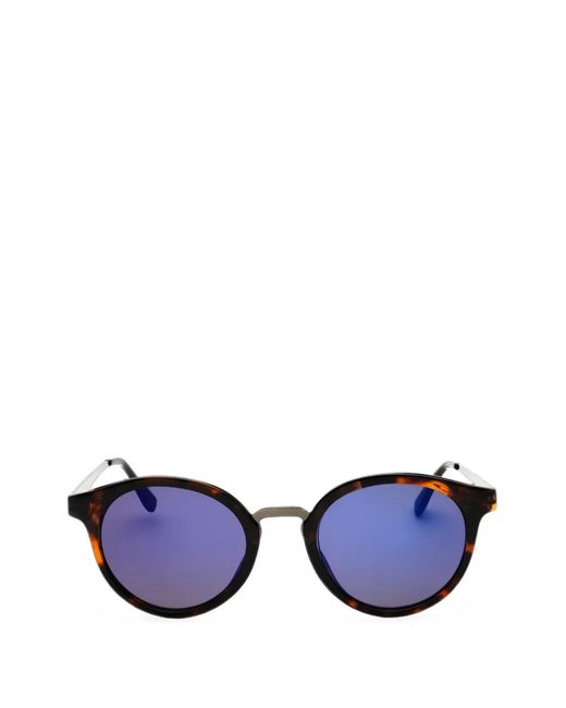 Guess Blue Tortoiseshell-Effect Round-Frame Sunglasses