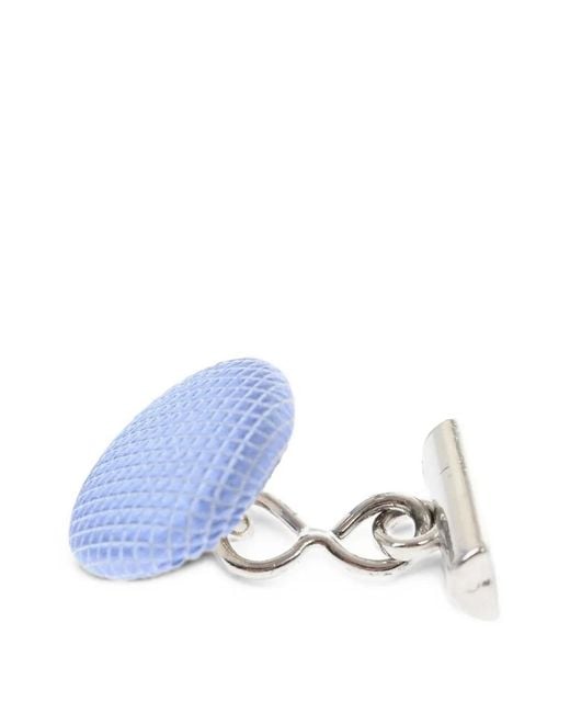 Corneliani White Silk-Lined Metal Cufflinks for men