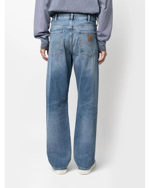 Carhartt Blue Mid-Rise Straight-Leg Jeans for men