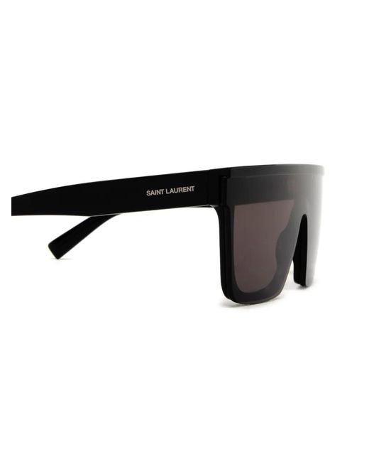 Saint Laurent Black Shield-Frame Sunglasses