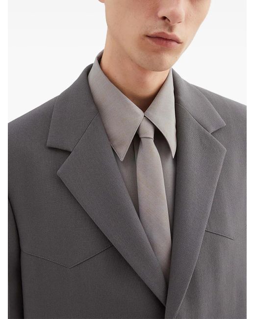メンズ Jil Sander デタッチャブルカラー テーラードジャケット Gray