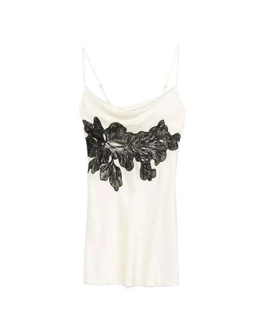 Patrizia Pepe Black Lace-Detail Mini Dress