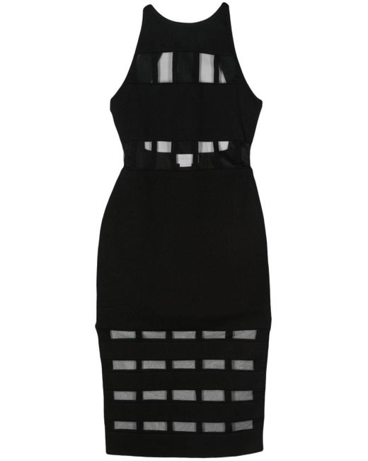 Genny Black Semi-sheer Mdi Dress