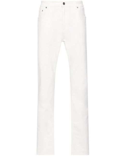 Etro Straight-Leg-Jeans mit Jacquardmuster in White für Herren