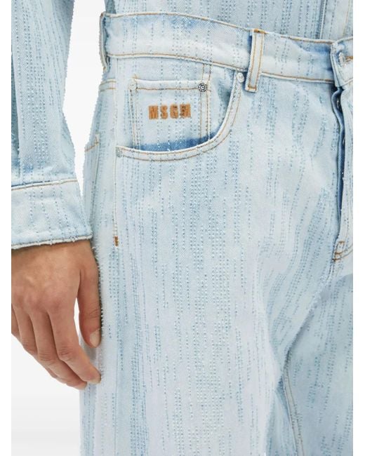 MSGM Jeans Met Stikseldetail in het Blue voor heren