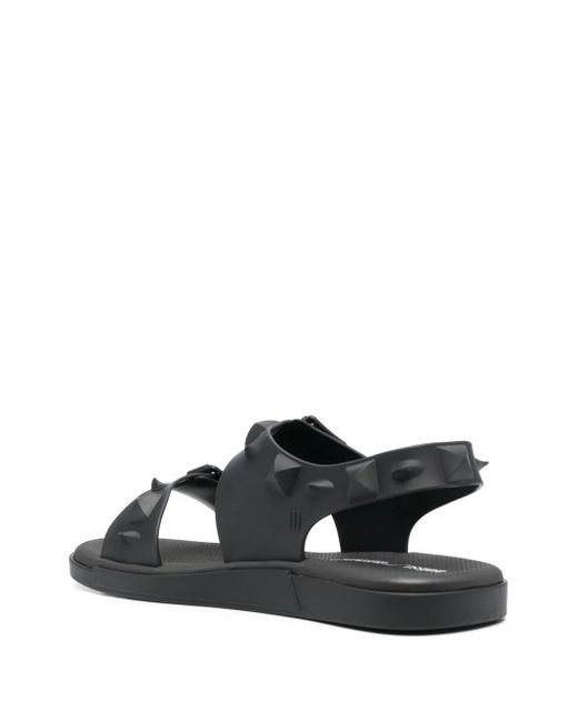 Melissa Black Spike-Stud Flat Sandals