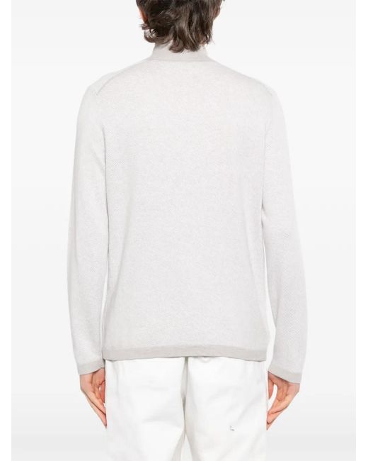 N.Peal Cashmere Salcombe Pullover Mit Reißverschluss in White für Herren