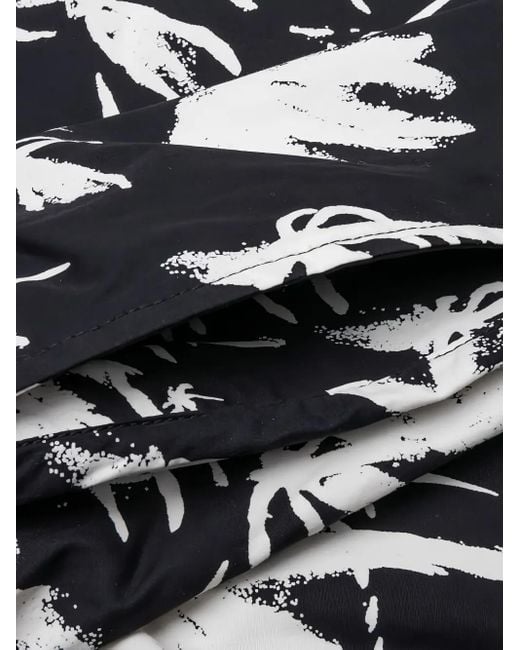 RTA Black Palm-Tree Print Shorts for men